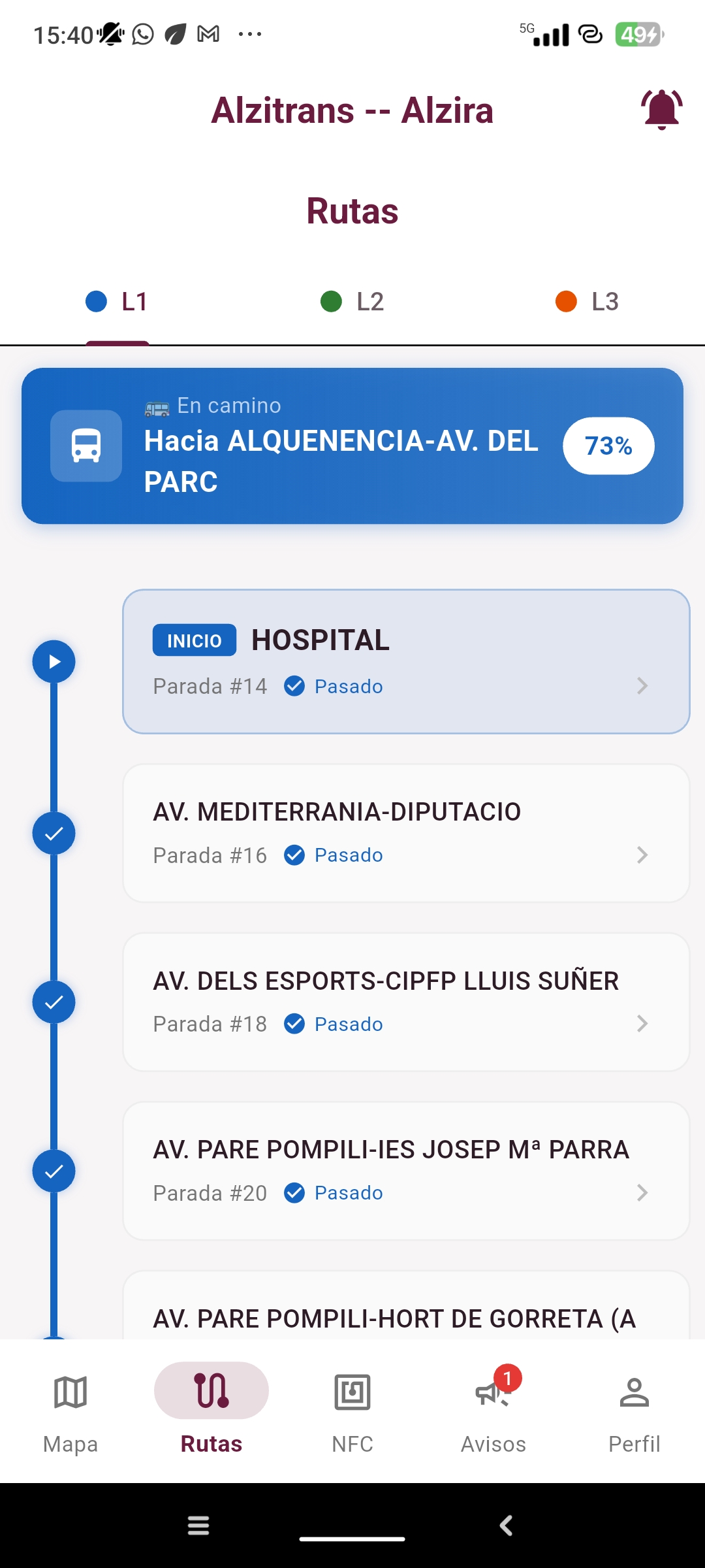 Rutas y líneas